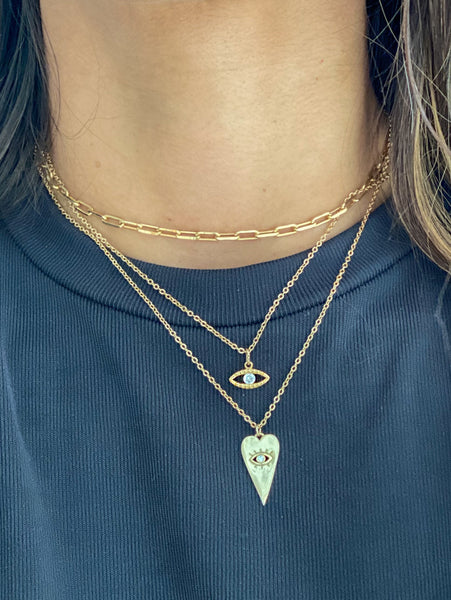Lucky Eye Diamond Heart Necklace // LAST ONE