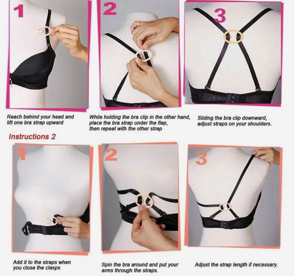 LUCSIS Bra Strap Holders for Slipping, Racerback Converters, Stay Put Strap Holder, Bra Strap Clips for The Back