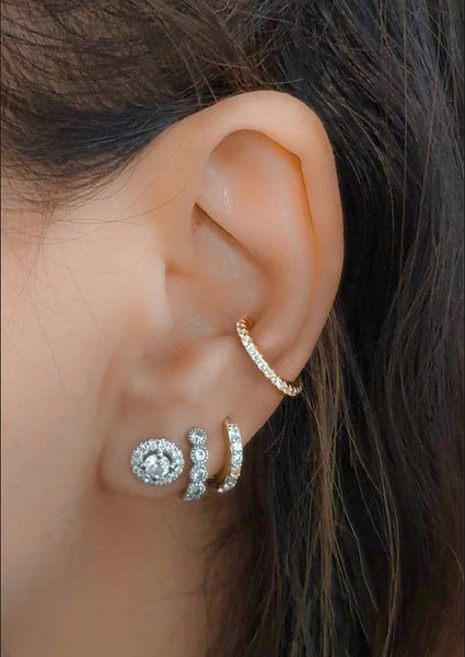 Dainty Huggie Pave Ear Cuff // LAST ONE
