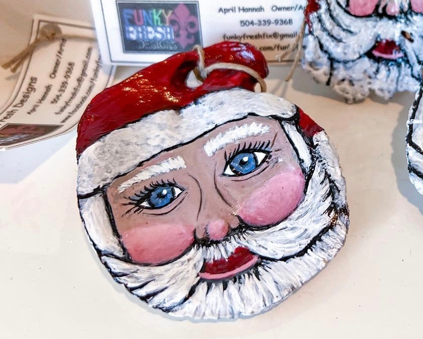 Locally Hand Painted Oyster Ornaments