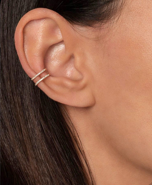 Dainty Huggie Pave Ear Cuff // LAST ONE