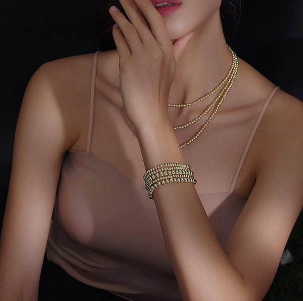 Gigi 14k Gold Plated Beaded Bracelets Set Of 3