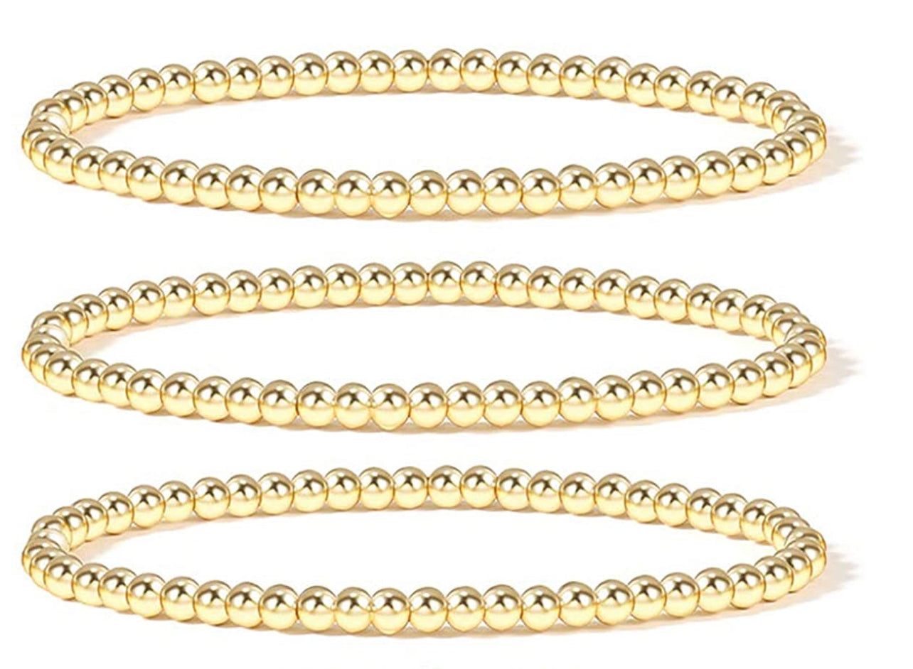 Gigi 14k Gold Plated Beaded Bracelets Set Of 2