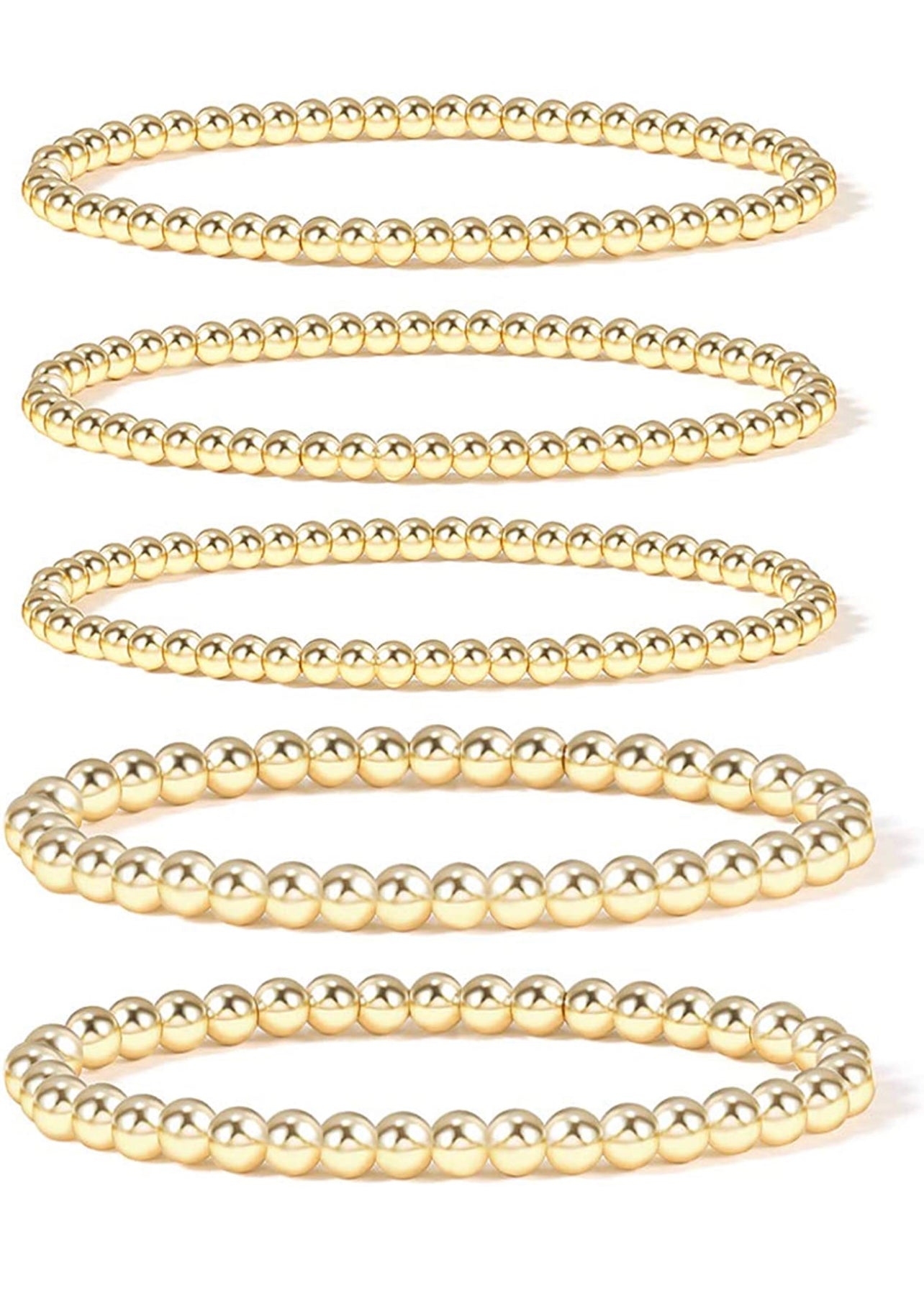 Gigi 14k Gold Plated Beaded Bracelet Set Of 5
